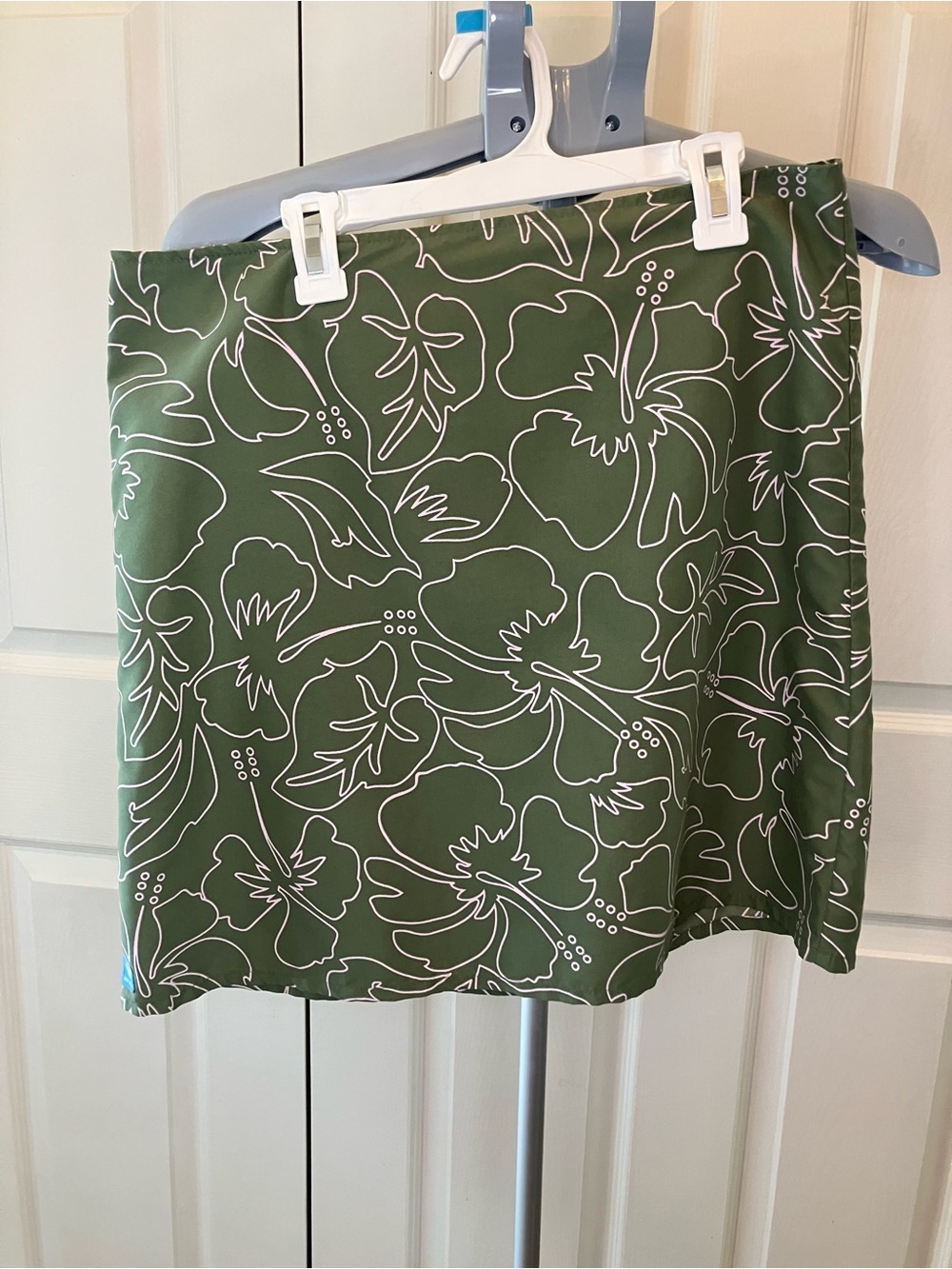 Carve Designs Olive Green Floral Mini Skirt
